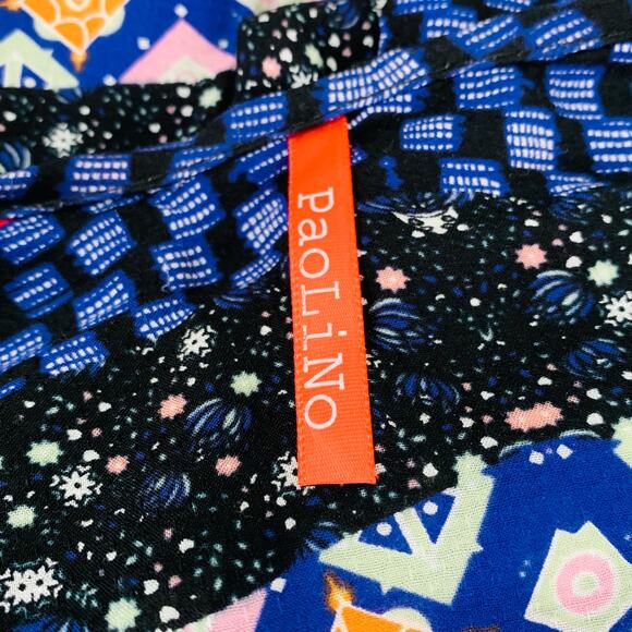 PaoLino Size L Geometric Print Kimono Cardigan Open Front Cover Up Boho - Picture 8 of 9